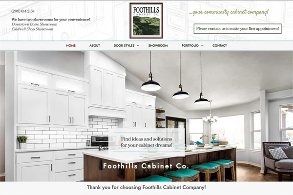 foothills-cabinets website design and development