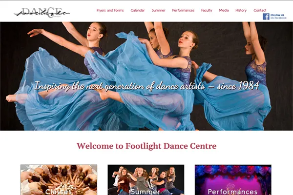 footlight-dance website design and development